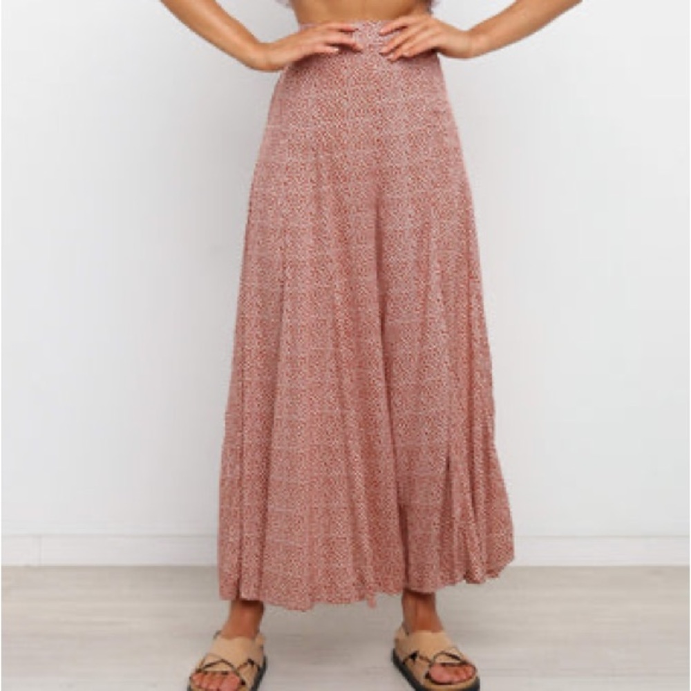 Petal & Pup Red Floral Wide Leg Pants